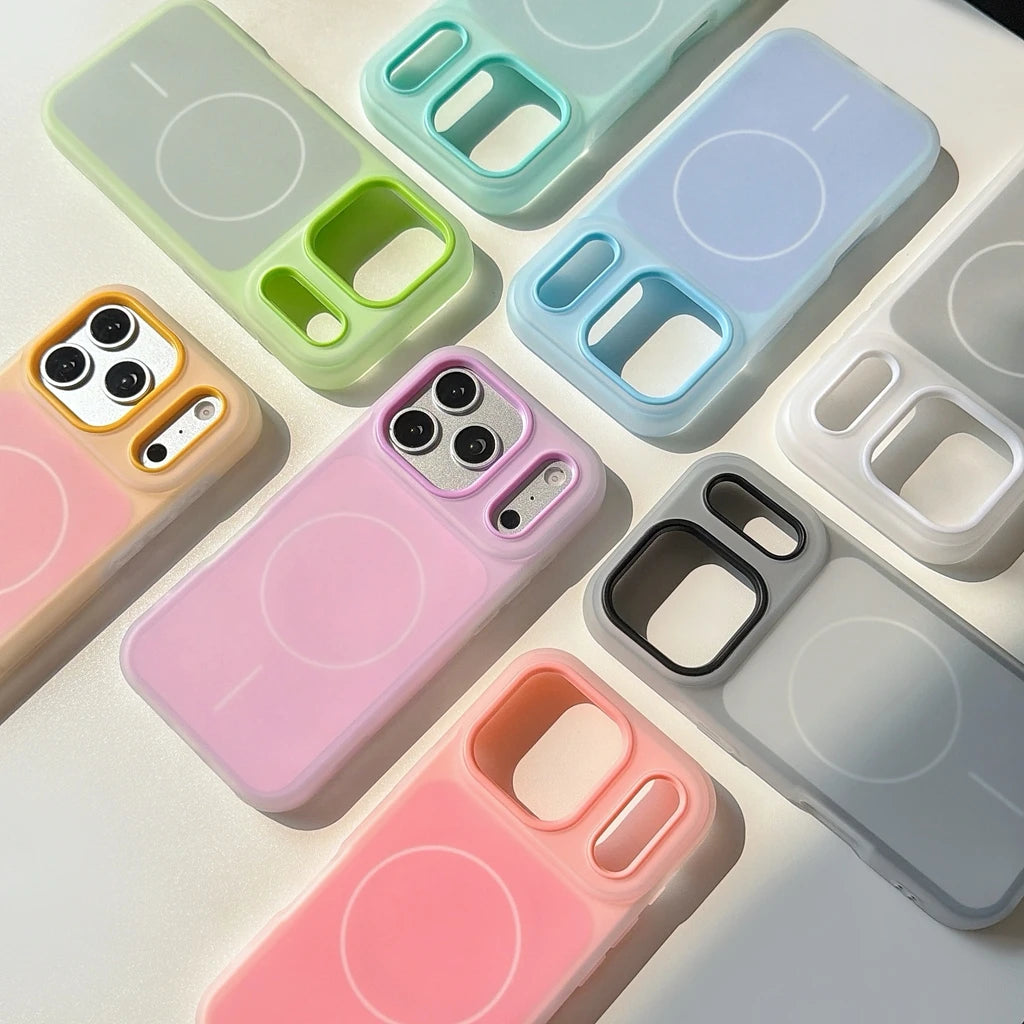 パステル マットカラー iPhoneケース｜マグネット内蔵・シンプルデザイン #231222