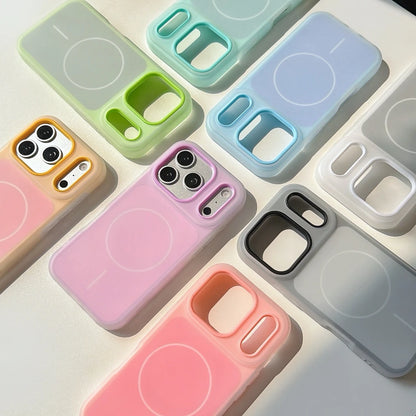 パステル マットカラー iPhoneケース｜マグネット内蔵・シンプルデザイン #231222