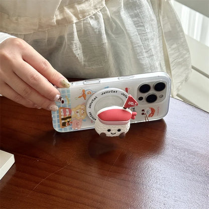 【Magnet内蔵】SUSHI PARTY スマホケース｜ゆるかわ 寿司 グリップ付き｜iPhone対応 #241202