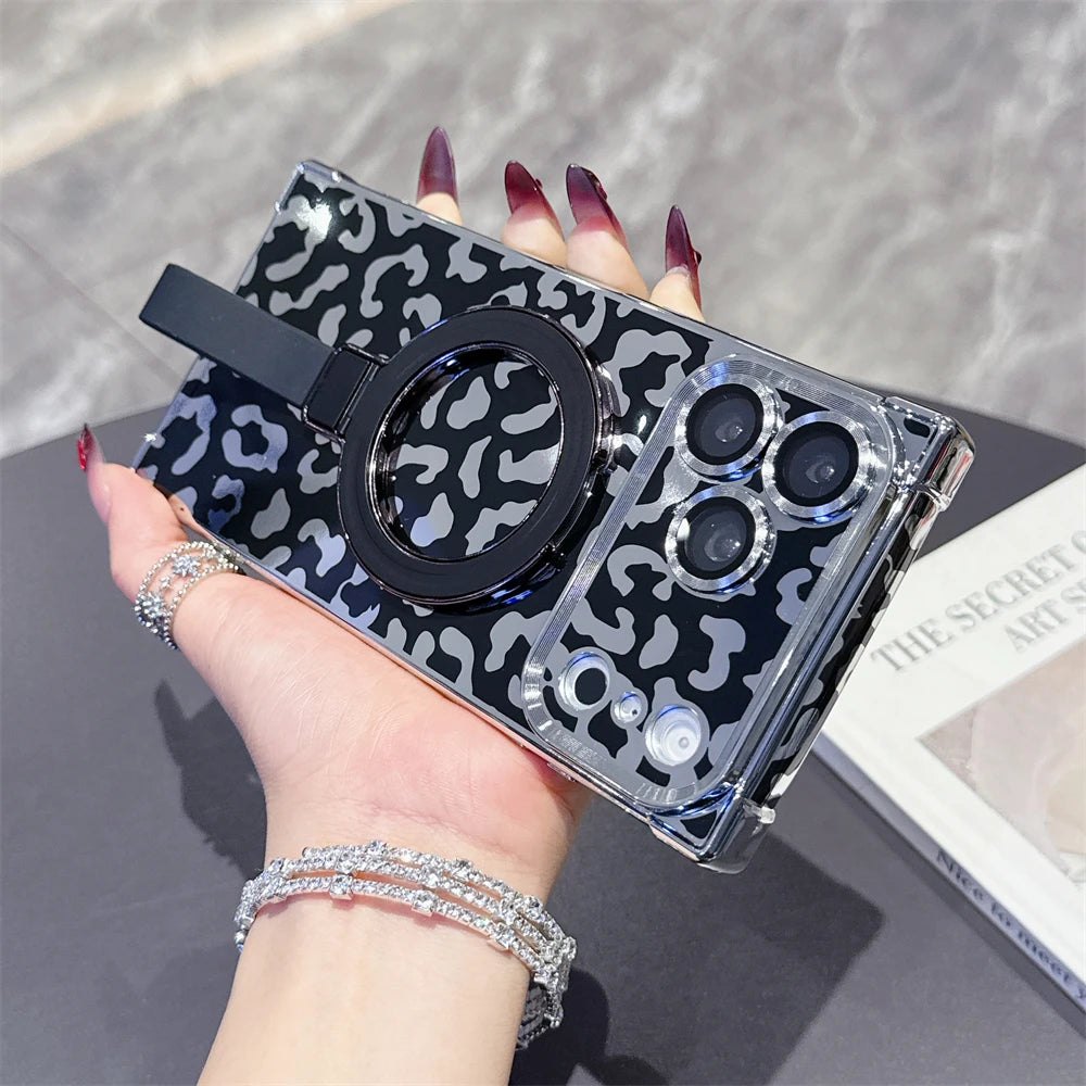 【スクエアシリーズ】ヒョウ柄 レオパード Magnet対応 iPhoneケース #260210