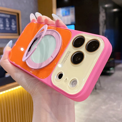 バイカラー リングスタンド付き Magnet内蔵 iPhoneケース｜韓国っぽ・ビビッドカラー #261248