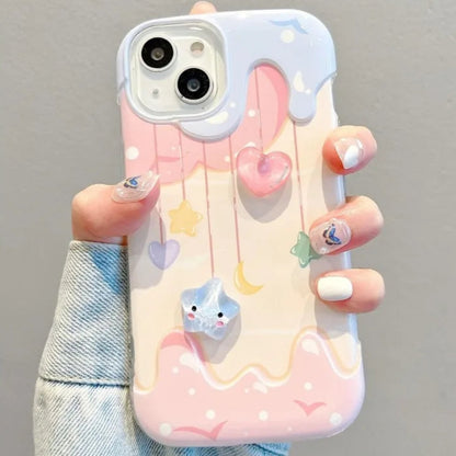 【パステルカラー】とろけるミルキーデザイン ボールストラップ付き スマホケース｜iPhone対応 #251004