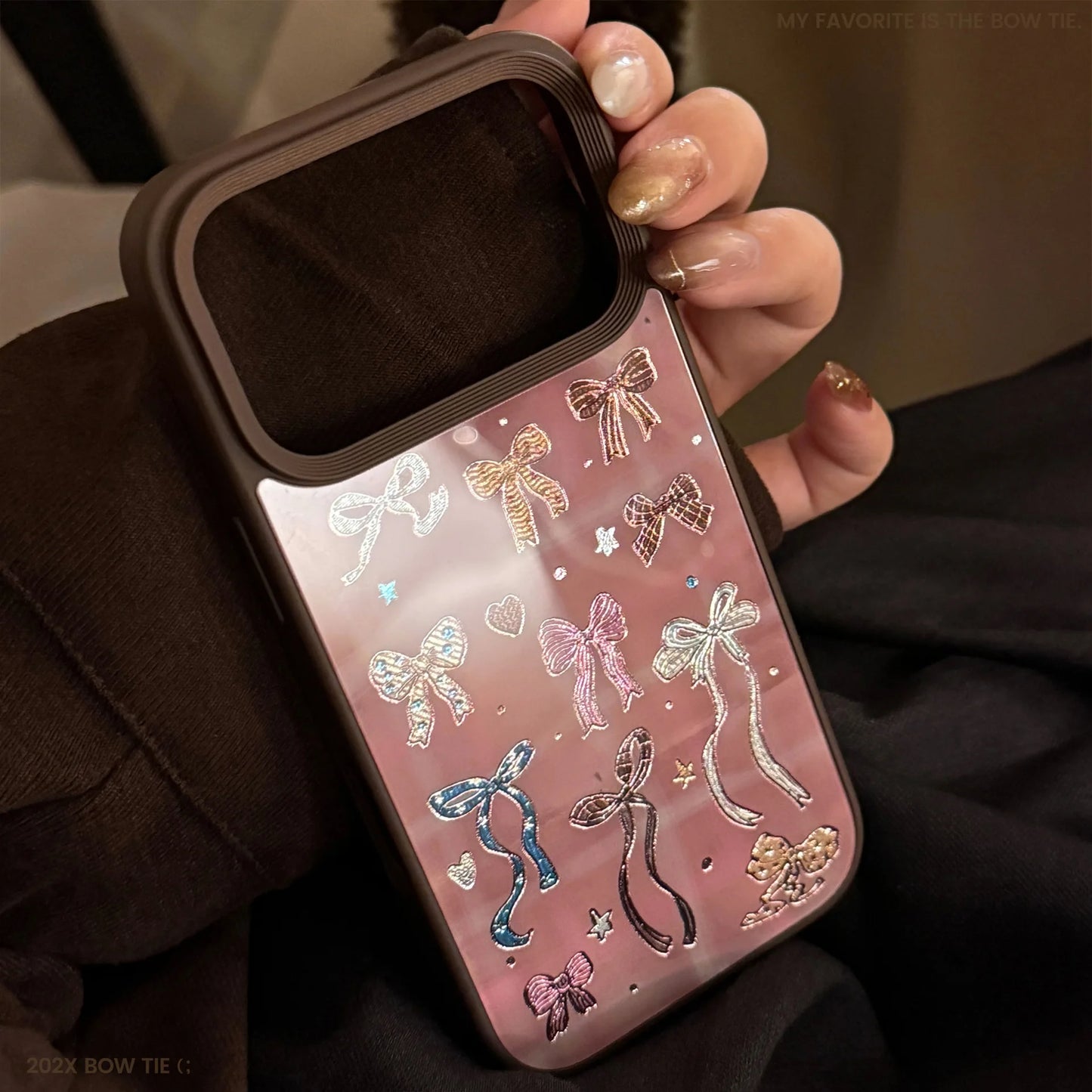 カラフルリボン 総柄 iPhoneケース｜グロッシーデザイン #240514