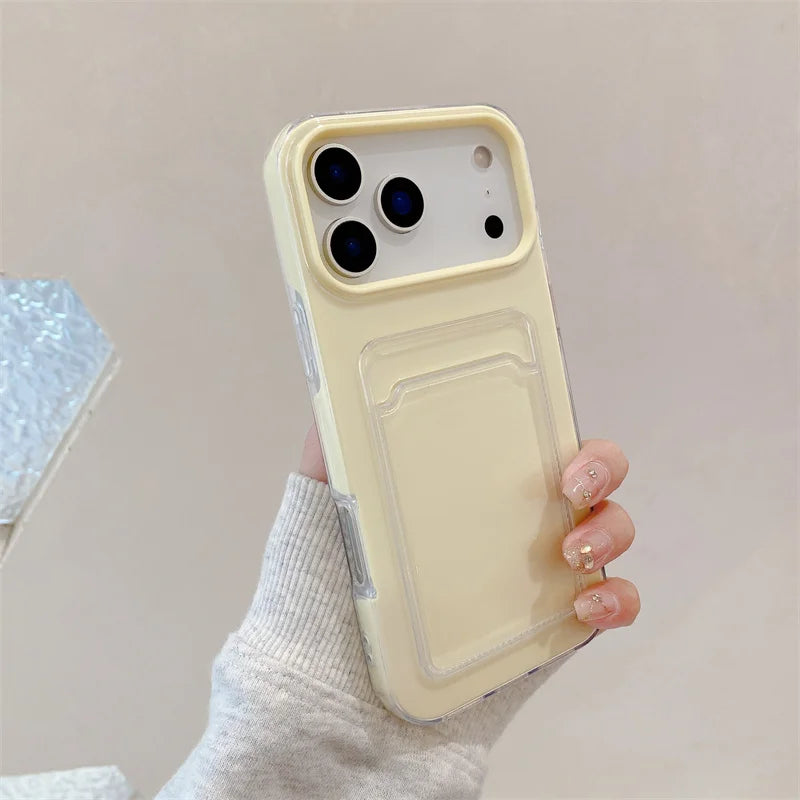 【クリアポケットシリーズ】推しフォト カード収納可能 シンプル 透明 クリアスマホケース｜iPhone対応 #251123