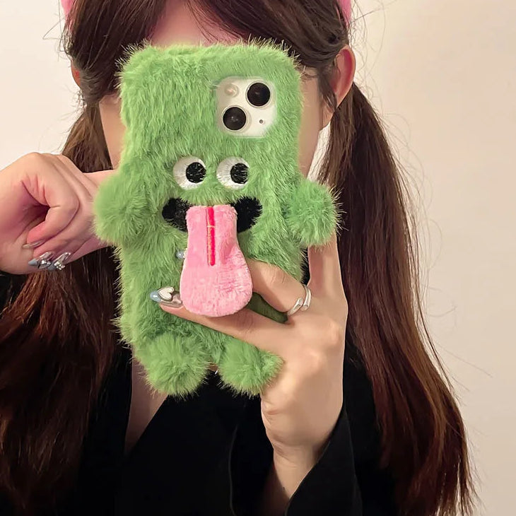 【ふわもこモンスター】マグネット付き ペアにおすすめ 立体ぬいぐるみ スマホケース｜iPhone対応 #241120