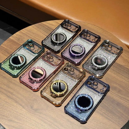 【グリッターシリーズ】キラキララメ＆リングスタンド付き 高級感スマホケース｜iPhone対応 #251119