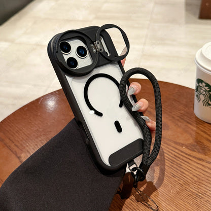 【Magnet対応】スケルトンガード 耐衝撃クリア × ストラップ スマホケース｜iPhone対応 #240824