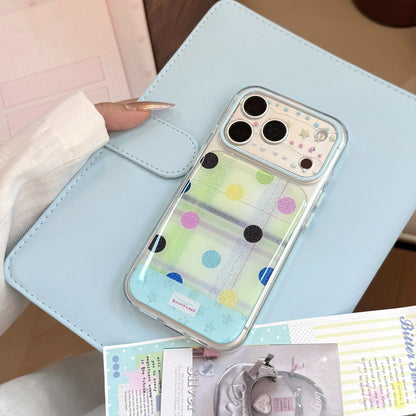 カラフルドット柄 クリア グリップ付き iPhoneケース｜ポップ・ガーリー #260098
