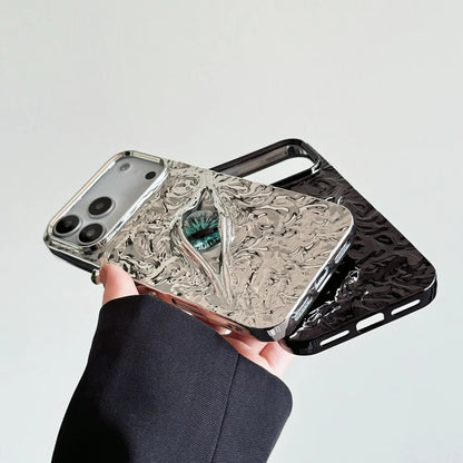 【ミスティックアイ】マーブルメタル × アイモチーフ スマホケース｜iPhone対応 #240809