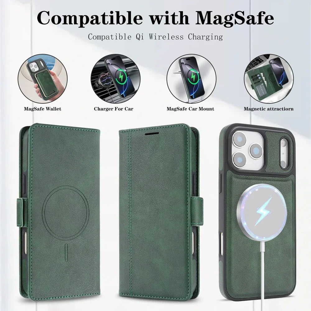 【ブックスタイル】レザー調 Magnet対応 手帳型 iPhoneケース｜カード収納 マグネット着脱式 #240111