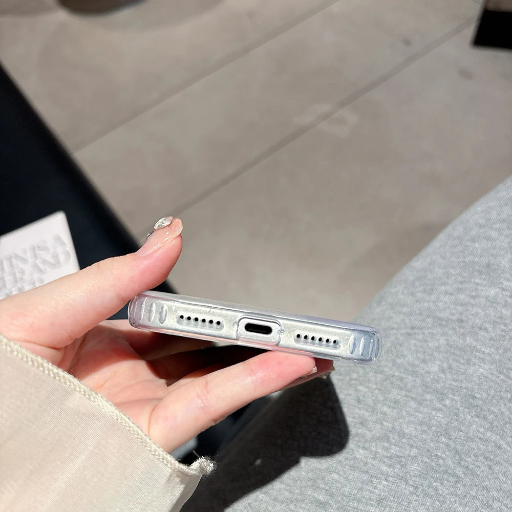 【Magsafe対応】大理石風 シェルグロウ オーロラパール スマホケース｜iPhone対応 #250127