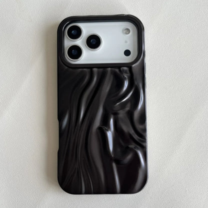 【メタリックウェーブシリーズ】光沢 3Dデザイン スマホケース｜iPhone対応 #251210