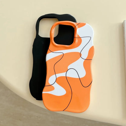 【モノトーンシリーズ】個性派アートライン モダンモノクロデザイン スマホケース｜iPhone対応 #251018