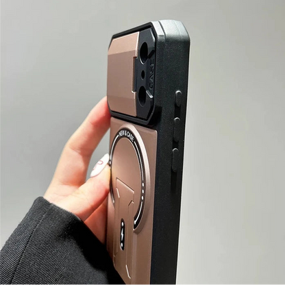 カメラカバー付き スタンド Magnet対応 iPhoneケース｜スライドレンズ保護 耐衝撃デザイン #240112