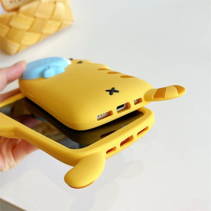 【お魚くわえたネコ】3D シリコン iPhoneケース｜カメラカバー・ゆるかわ アニマル PCA #261295