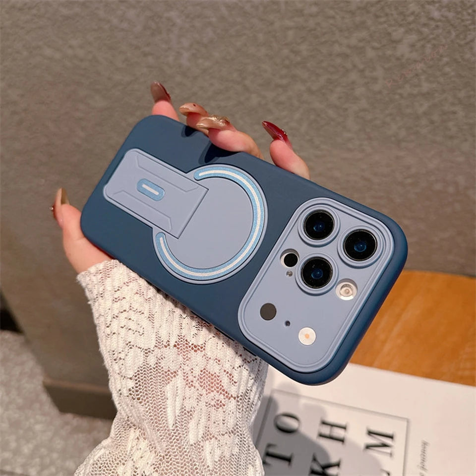 【折りたたみスタンド】シンプルカラー iPhoneケース #260131