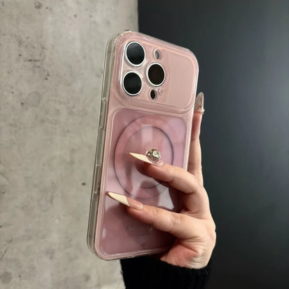 ツートンカラー マグネット内蔵iPhoneケース (全8色) クリア・配色デザイン #261236