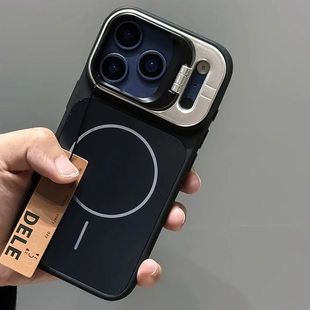 開閉レンズスタンド Magnet内蔵 iPhoneケース｜カメラ保護・シンプル マットデザイン #230718