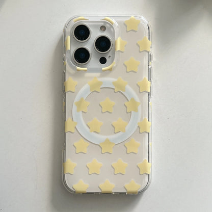 スターリング付き iPhoneケース｜Magnet内蔵・星モチーフ・クリアケース #230807