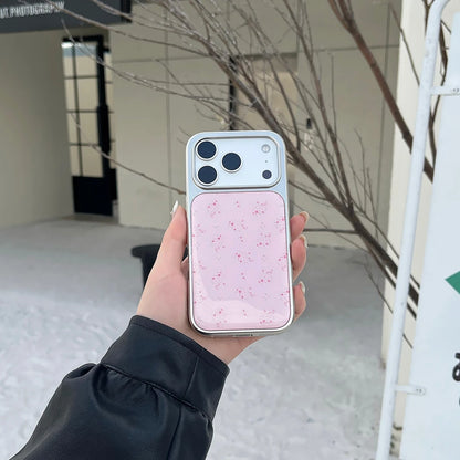 【フラワーリボンシャイン】メタリックフレーム × 小花リボン スマホケース｜iPhone対応 #240814