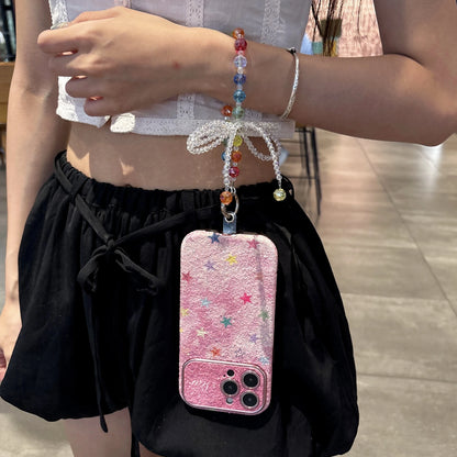 【グリッターシリーズ】 スターラメ ピンク グリッターケース｜iPhone対応 #240905