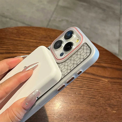 ジオメトリック 幾何学模様 半透明 Magnet内蔵 iPhoneケース｜ストリート・サイバーテイスト #261076