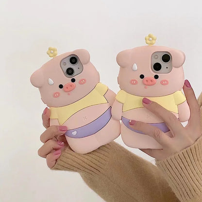 【アニマルシリーズ】立体ブタさんデザイン かわいい3Dスマホケース｜iPhone対応 #250920