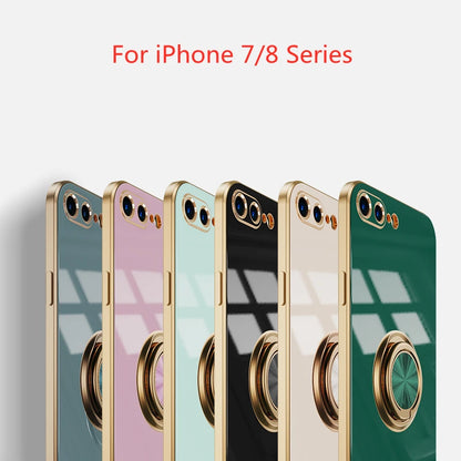リングスタンド付き ゴールド メタルフレーム iPhoneケース #240113