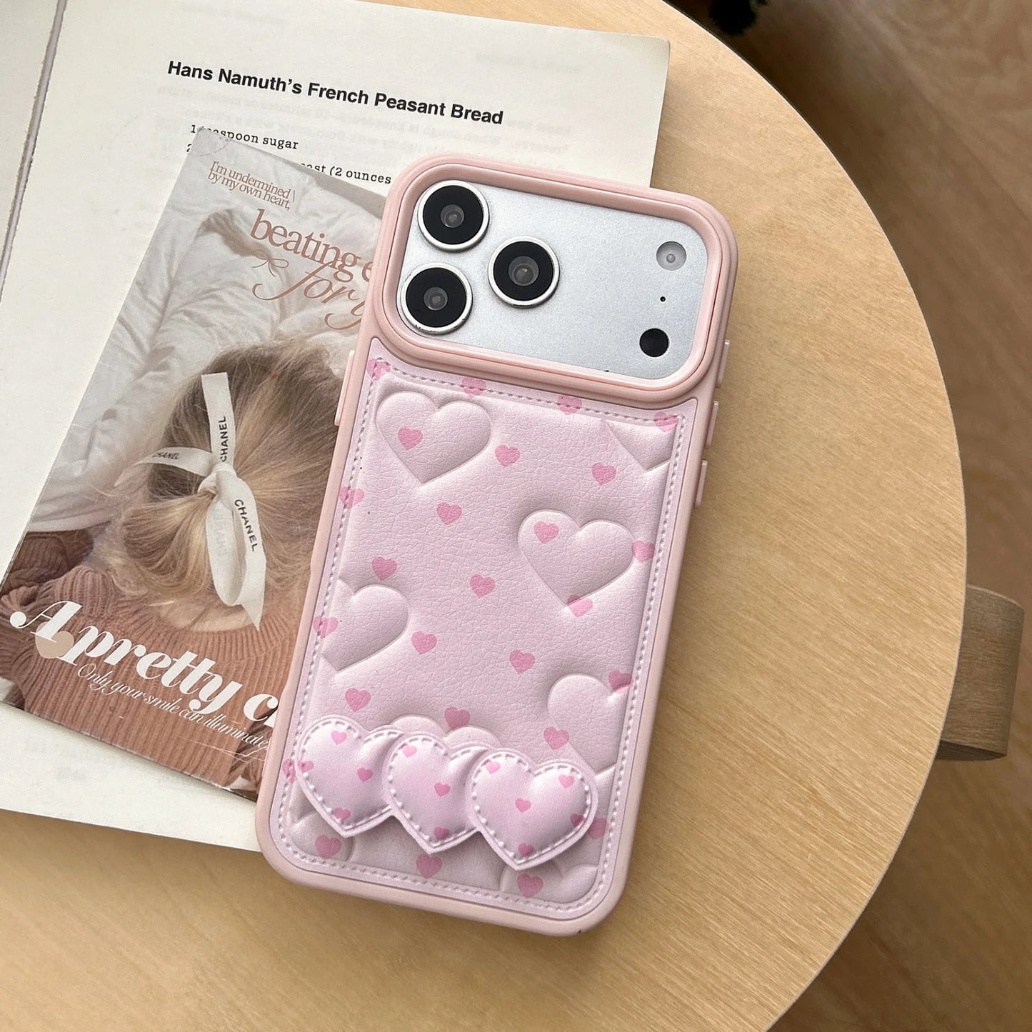 【ハートベルト】キルティング クリップスタンド付き スマホケース｜iPhone対応 #260204