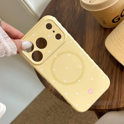 ハートミラーグリップ 水玉 ドットデザイン iPhoneケース｜マグネット内蔵 #240101