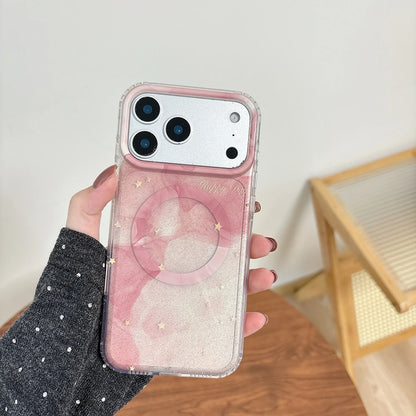 【Magnet内蔵】ドリーミーグラデーション きらめき スター クリアスマホケース｜iPhone対応 #241025
