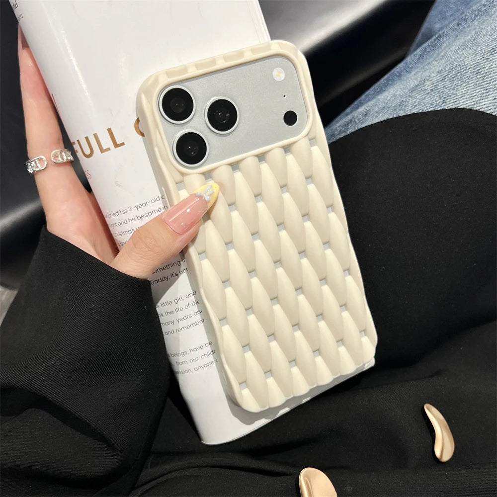 立体編み込みテクスチャー マットカラー iPhoneケース｜スポーティ #260041