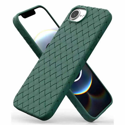 【シンプルシリーズ】編み込みレザー調 高級感おしゃれスマホケース｜iPhone対応 #251105