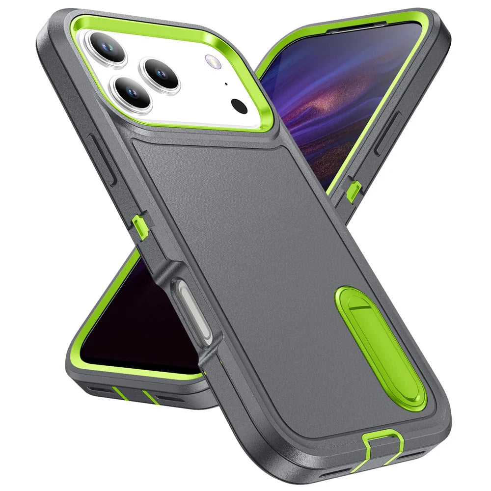 スタンド付き 耐衝撃 iPhoneケース｜折りたたみキックスタンド ネオンバイカラー #240109