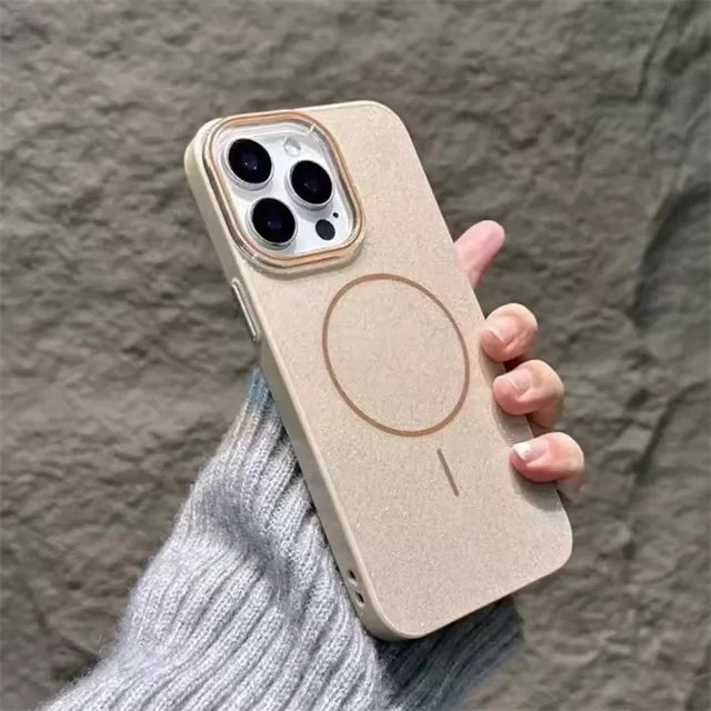 【Magsafe対応】キラキラ ラメ入り グリッター 光沢 シンプル 高級感 スリム 耐衝撃 スマホケース カバー｜iPhone対応 #250409