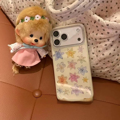 【カラフル】 ラメフラワー iPhoneケース｜キラキラデザイン #230821