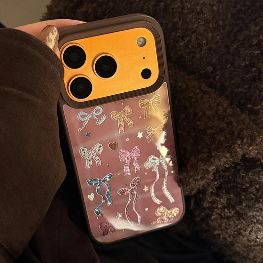 カラフルリボン 総柄 iPhoneケース｜グロッシーデザイン #240514