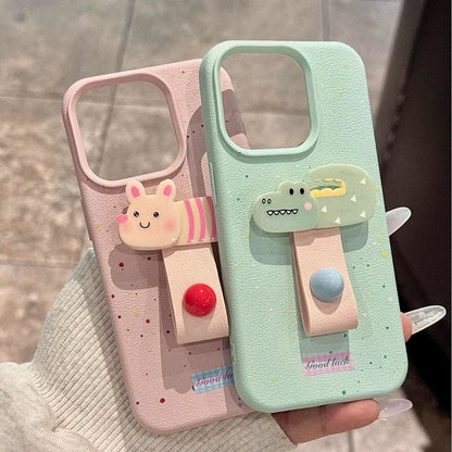 キャラクターベルト付き iPhoneケース｜動物・パステル・可愛い #261060
