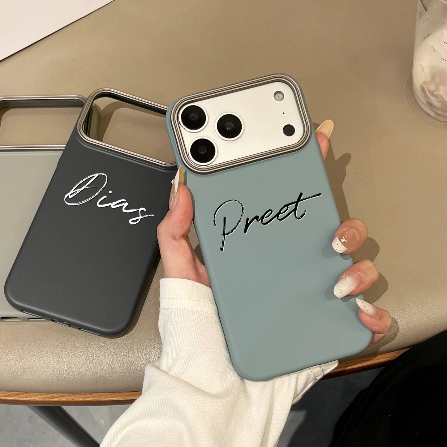 【カスタムシリーズ】名入れ くすみカラー ソフトスマホケース｜iPhone対応 #240724