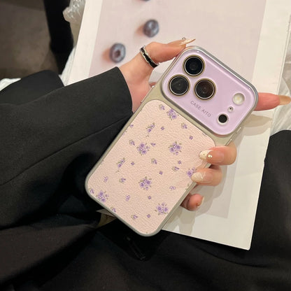 ドット柄 レザー調 メッキフレーム iPhoneケース｜淡色・大人かわいい #260050