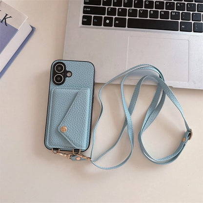 【スナップ付き×ストラップ対応】高見えレザー風スマホケース｜iPhone対応 #250516