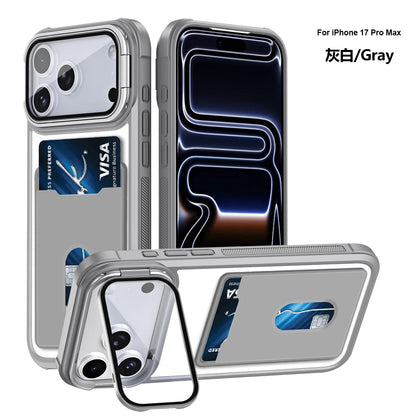 カード収納付き カメラ保護スタンド iPhoneケース｜耐衝撃フレーム #240328