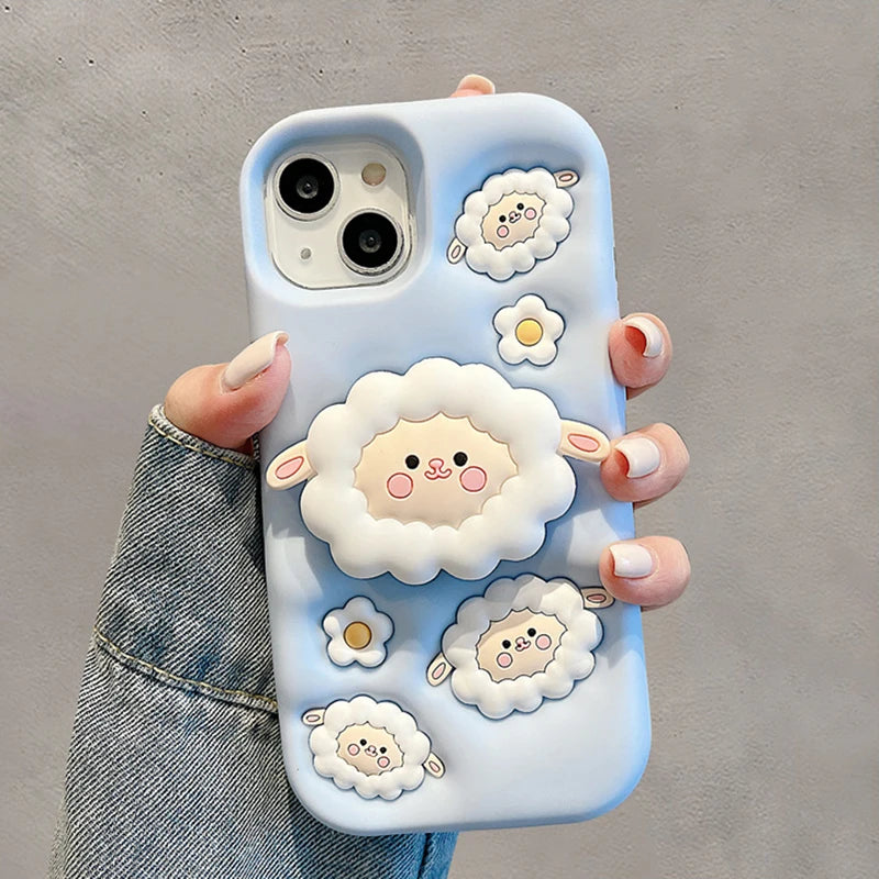 【ひつじモチーフ】立体 iPhoneケース トレンド・キュート おしゃれ アニマル PCA #261206