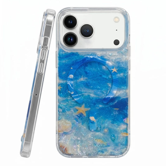 海の世界 ヒトデシェルデザイン Magnet内蔵 iPhoneケース｜マリン・幻想的 #260097