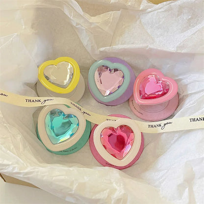 【Magnet内蔵】立体ハートジュエルポップソケット × もこもこファー スマホケース｜iPhone対応 #241214