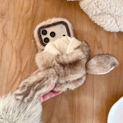 ふわふわラビット ファー iPhoneケース｜立体耳デザイン・もこもこフード #240420