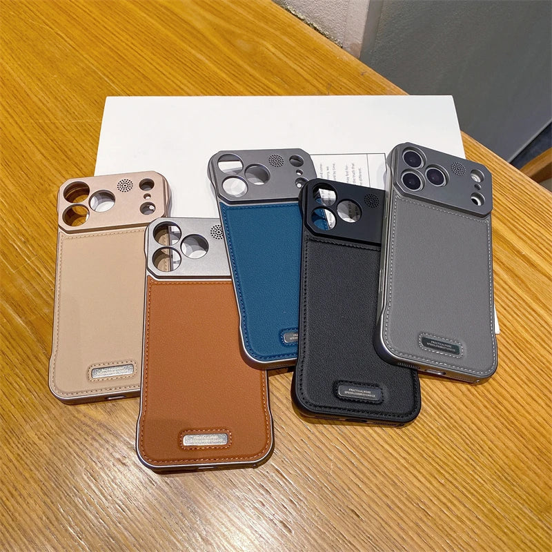 【レザーシリーズ】マグネット対応 高級PUレザー＆メタルプレート デザインスマホケース｜iPhone対応 #251128