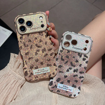 【グリッターレオパード】キラキラ ラメ ヒョウ柄 スマホケース｜iPhone対応 #250430