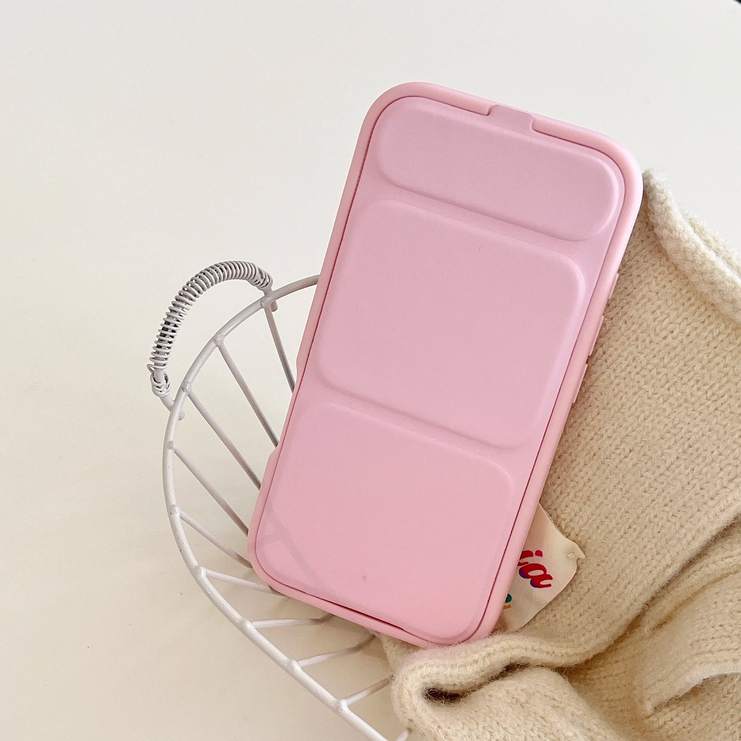 シンプル iPhoneケース｜折りたたみスタンド付き・パステルカラー #240529