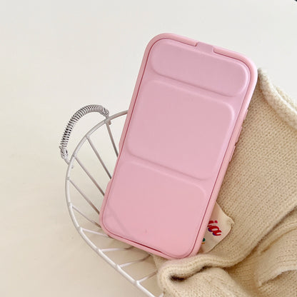 シンプル iPhoneケース｜折りたたみスタンド付き・パステルカラー #240529